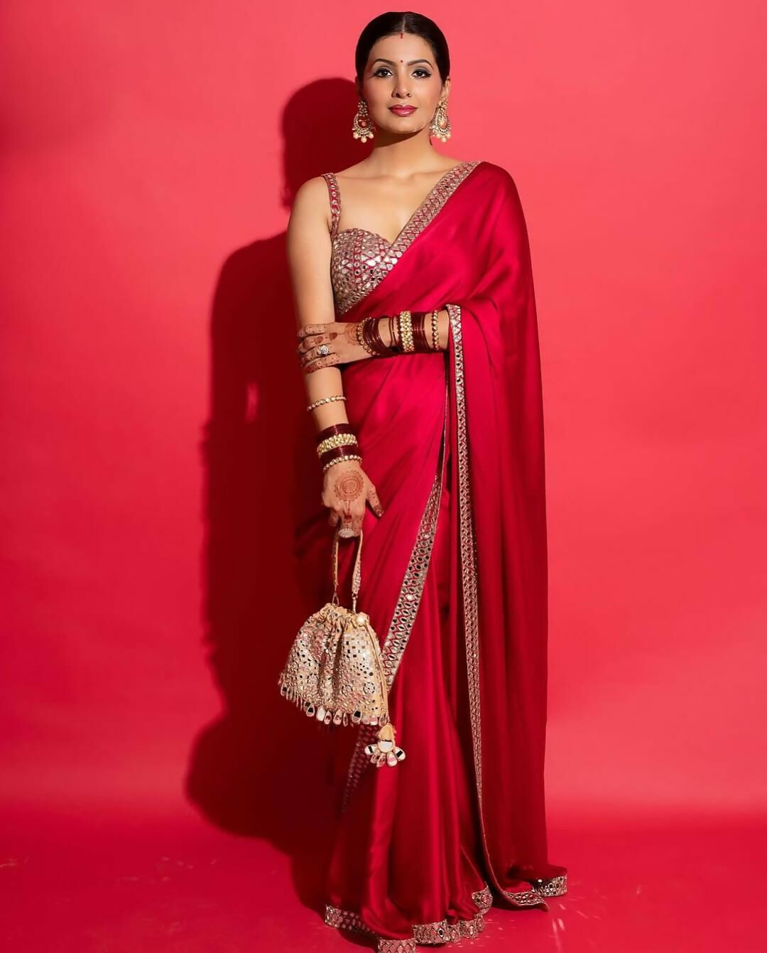 Joban Fashion Red Rangoli silk Party Wear Sarees | Grocsy