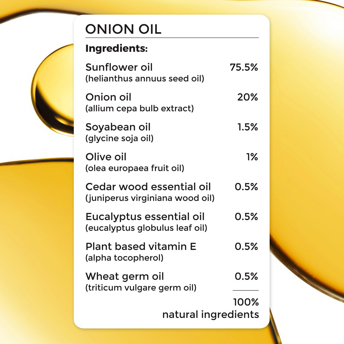 Brillare Onion Hair Oil with the Goodness Of Cedar Wood & Sunflower Oil | Grocsy