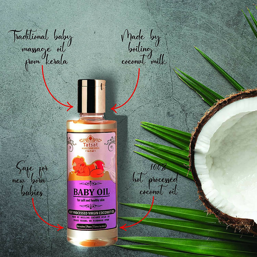 Tatsat Hot processed Pure Virgin New born baby massage Coconut Oil | Grocsy