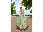 House of Panchhi Lime green Net Multi Sequins with heavy Zarkan embroidery Lehenga choli & Dupatta | Grocsy