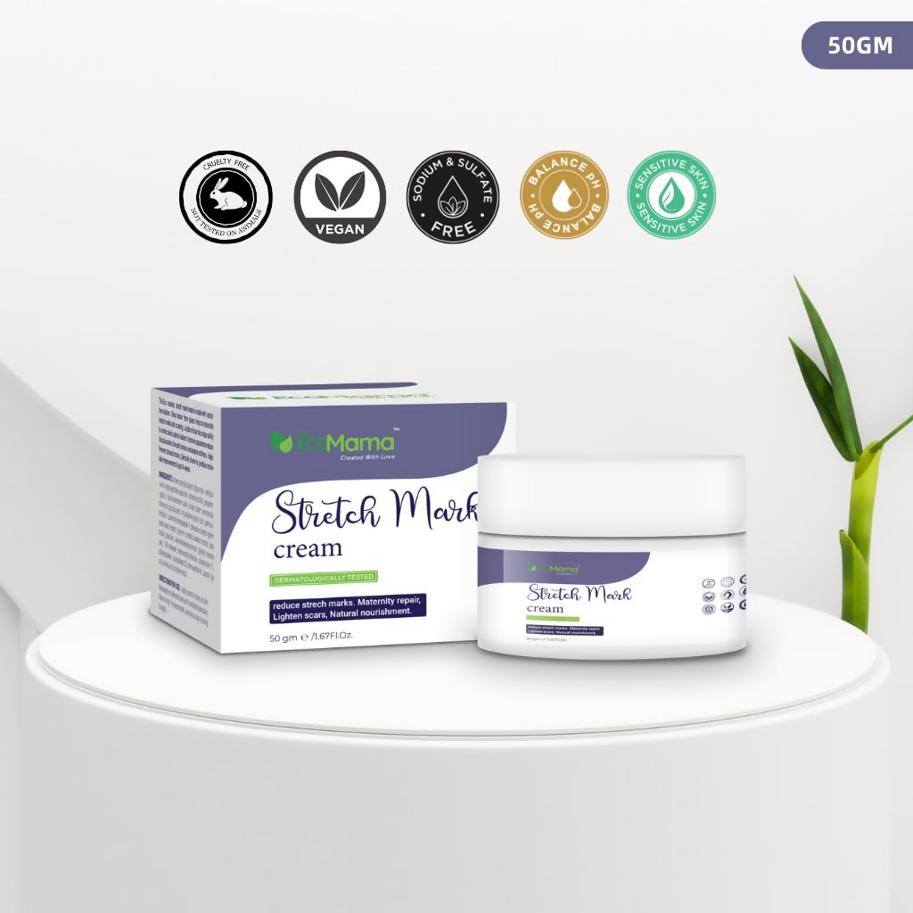 The Eco Mama Stretch Mark Cream With Shea Butter & Cocoa Butter | Grocsy