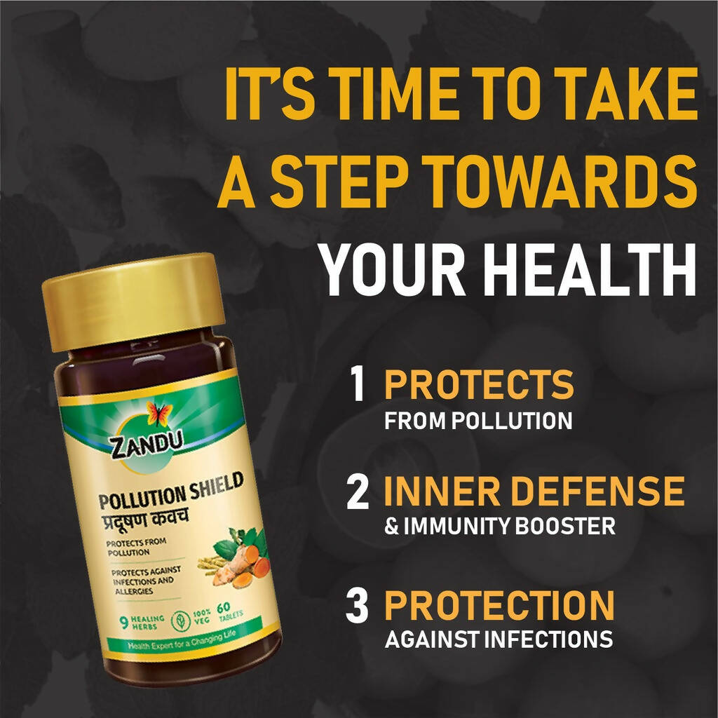 Zandu Pollution Shield Tablets | Grocsy