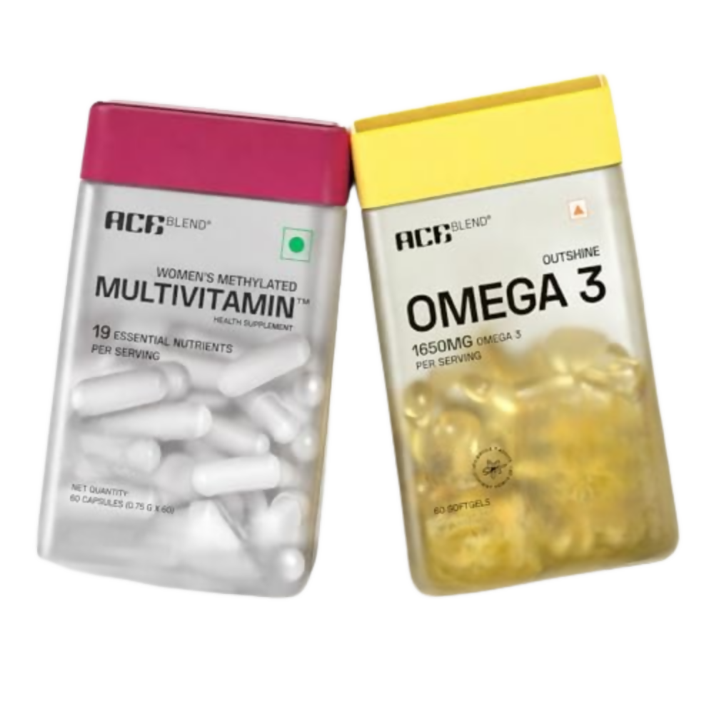 Ace Blend Women’s Wellness - Omega 3 Fish Oil & Multivitamin Tablets | Grocsy