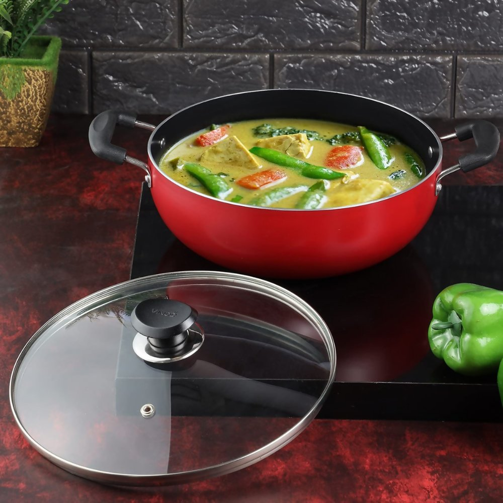 Vinod Zest Deep Kadhai with Glass Lid | Grocsy