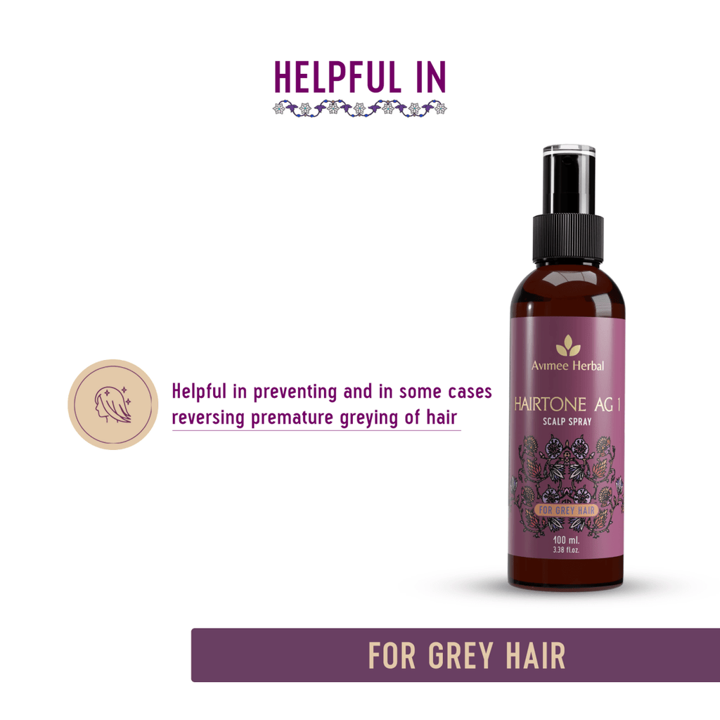 Avimee Herbal Anti Grey Kit - Hair Oil And Scalp Spray - Fights Grey Hair | Grocsy