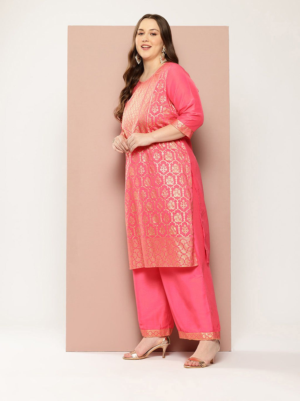 Sztori Plus Size Printed Regular Kurta with Palazzos | Grocsy