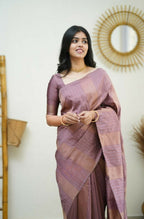 Partywear Designer Light purple Banarasi Silk Fancy Saree - Starwalk | Grocsy