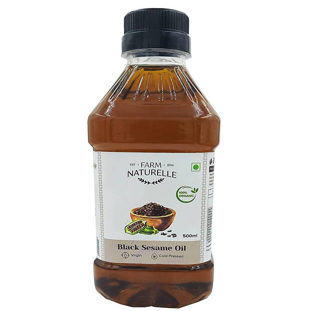Farm Naturelle Organic Virgin Cold Pressed Black Sesame Seed Oil | Grocsy