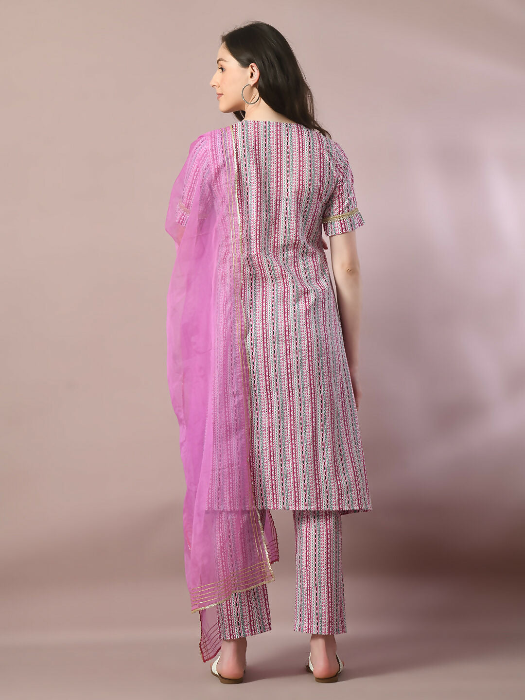 Myshka Women's Multi Printed Cotton Straight Party Kurta Set With Dupatta | Grocsy