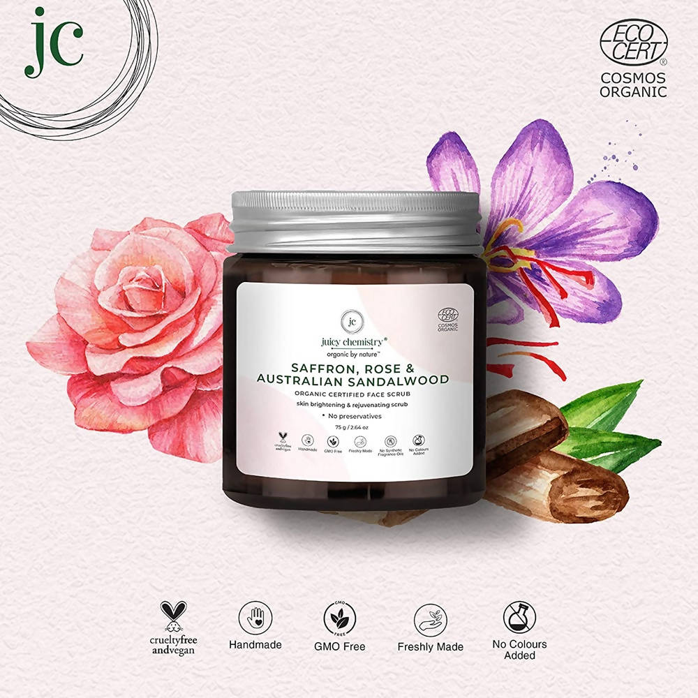 Juicy Chemistry Saffron, Rose & Australian Sandalwood Face Scrub | Grocsy