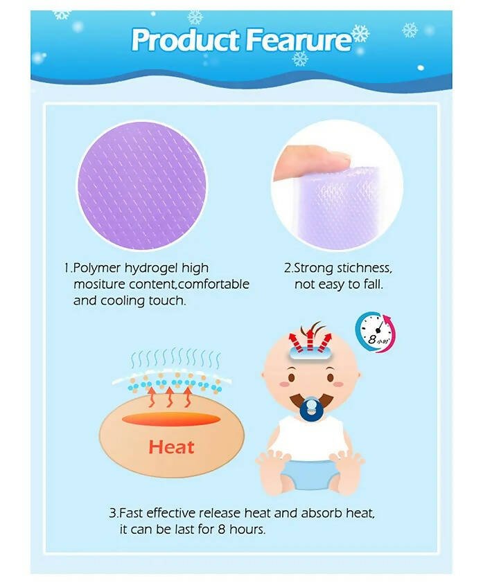 AHC Baby & Kids Cooling Gel Patch For Fever Colour changing Patch - 4 Pcs | Grocsy