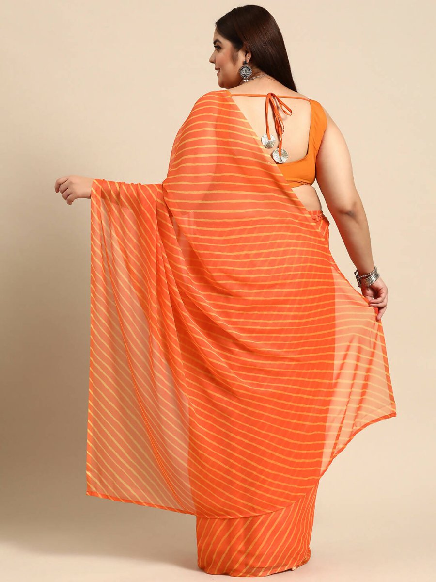 Ahalyaa Women's Traditional wear Saree - Orange | Grocsy