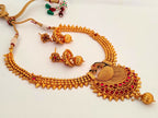 Pink kemp Peacock Necklace Set | Grocsy