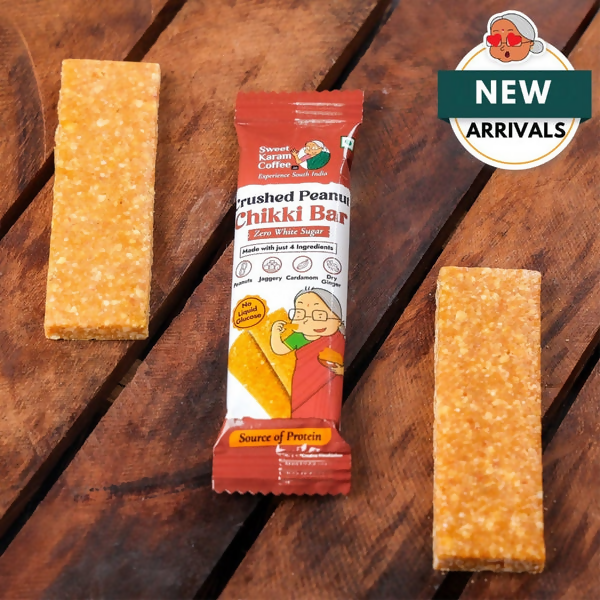 Sweet Karam Coffee Crushed Peanut Chikki Bar (Zero White Sugar) | Grocsy