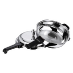 Vinod 18/8 Stainless Steel Outer Lid Sandwich Bottom Deep Pan Pressure Cooker | Grocsy