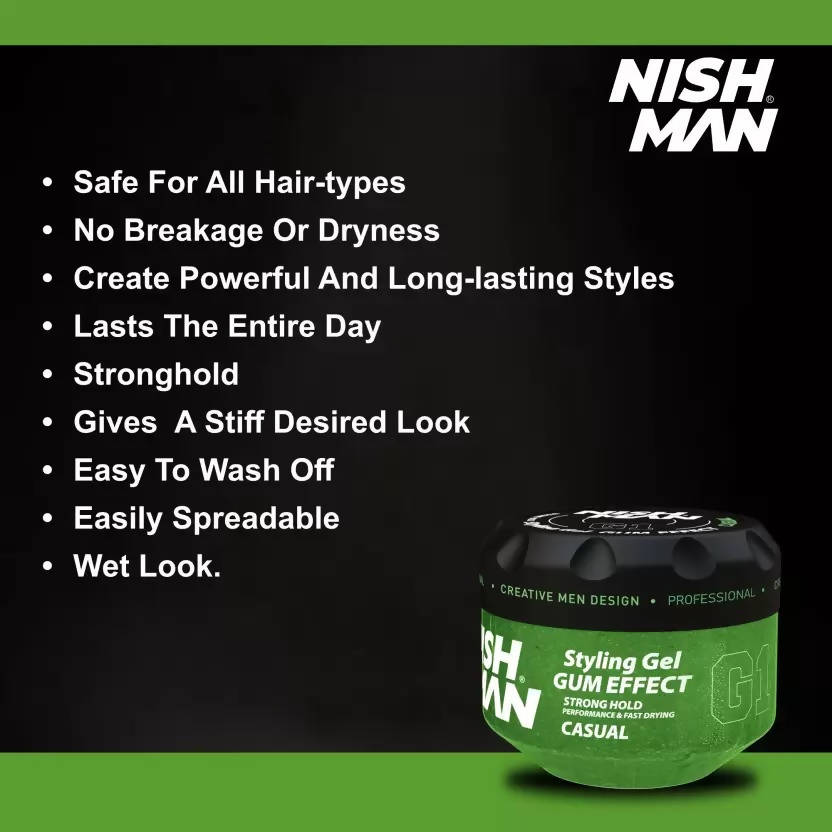 Nishman Hair Styling Gummy Gel Casual - Wet Look | Grocsy
