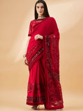 Mauve Lycra Resham And Sequins Embroidery Saree - Norita Hit Design | Grocsy