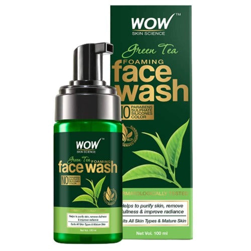 Wow Skin Science Green Tea Foaming Face Wash | Grocsy