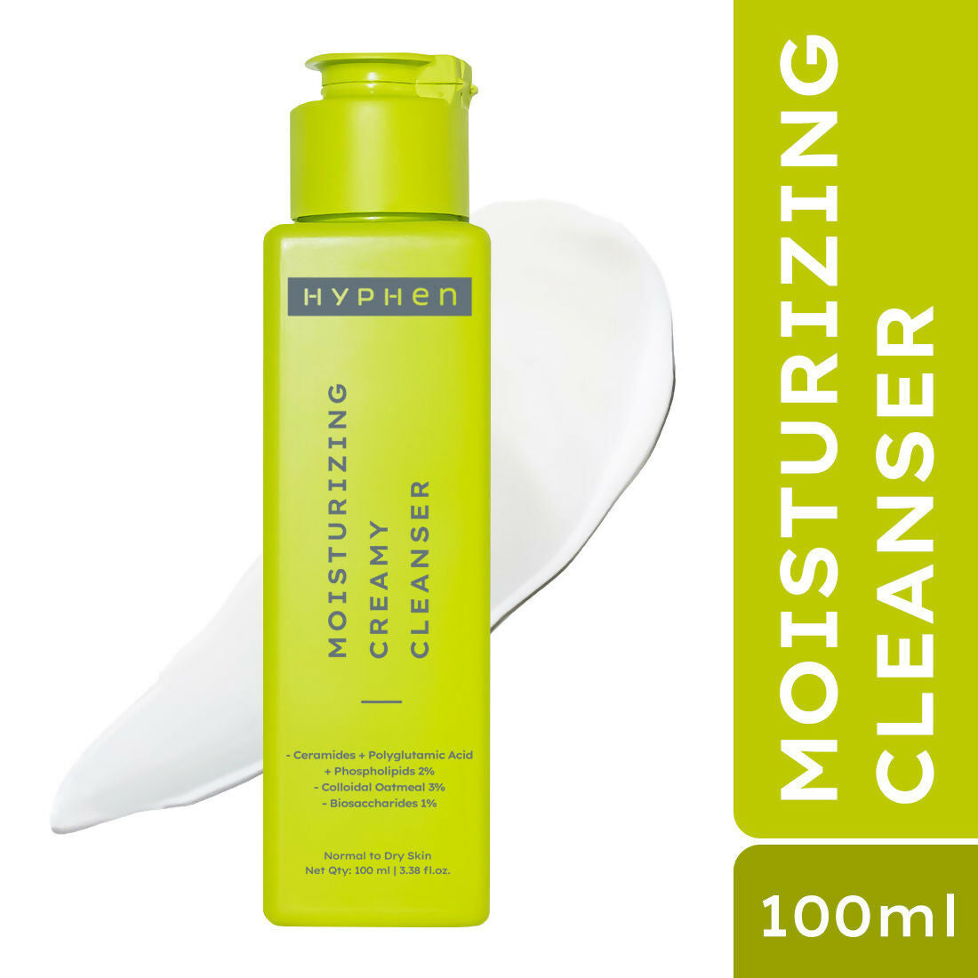 Hyphen By Kriti Sanon Moistuzing Creamy Cleanser, Hydration & Gentle Cleansing For Dry Skin | Grocsy