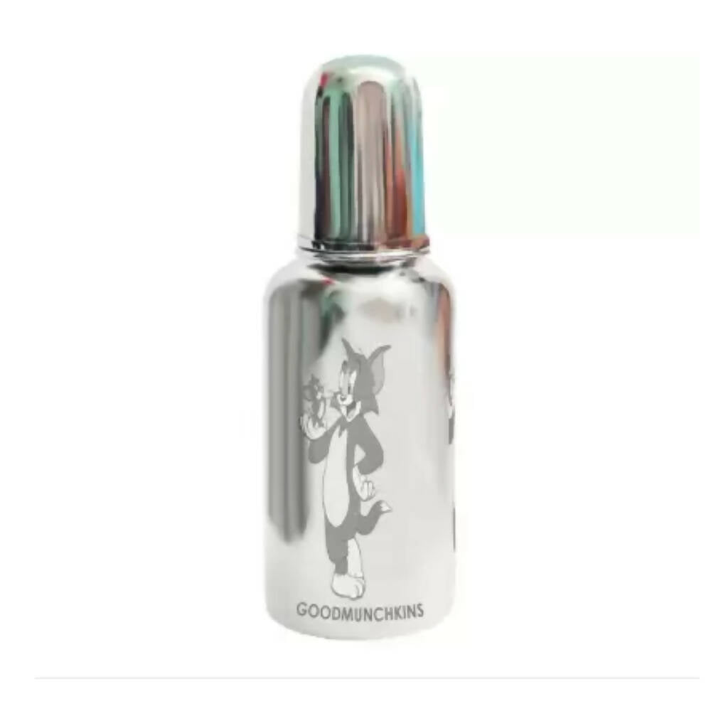 Goodmunchkins Stainless Steel Feeding Bottle 304 Grade Steel, Jointless, BPA Free, Rustfree Bottle 220 ml | Grocsy