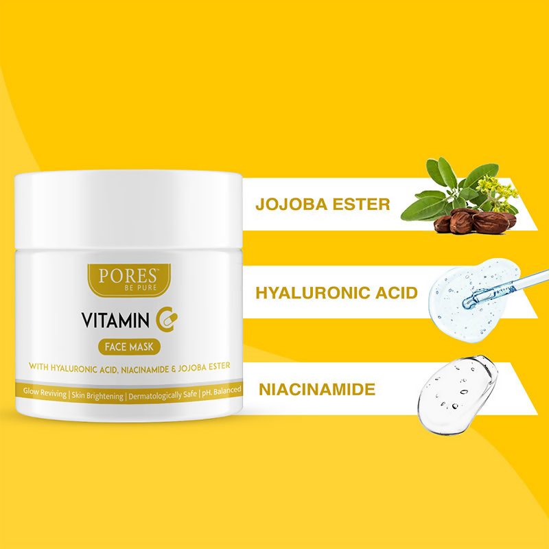 Pores Be Pure Vitamin C Clay Face Mask With Hyaluronic Acid | Grocsy