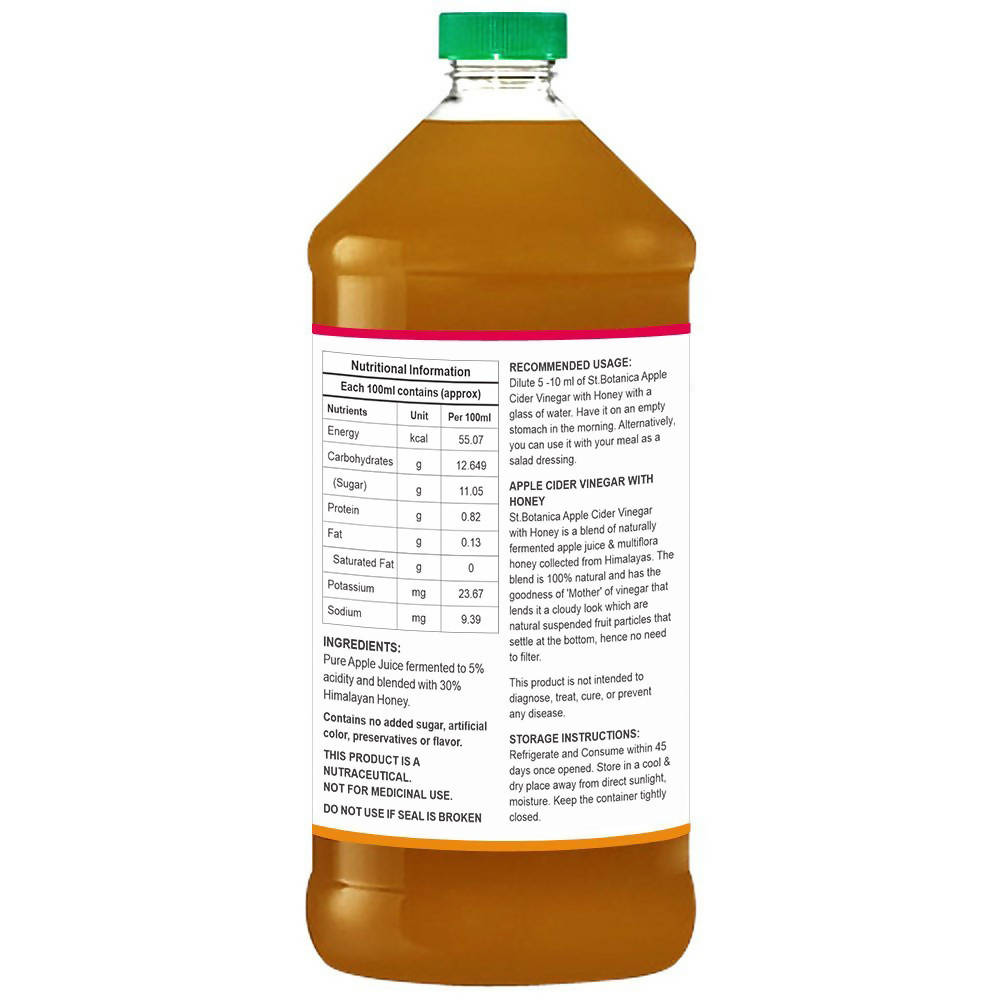 St.Botanica Apple Cider Vinegar With Mother & Honey | Grocsy