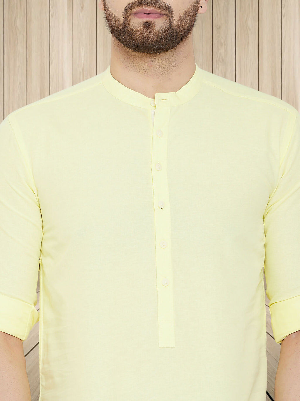 Even Apparels Men's Pure Cotton Yellow Kurta | Grocsy