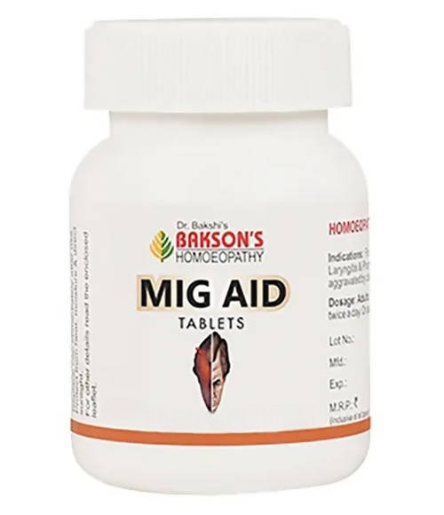 Bakson's Homeopathy Mig Aid Tablets | Grocsy
