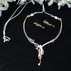 Mominos Fashion Johar Kamal Silver-Plated American Diamond Choker Set | Grocsy