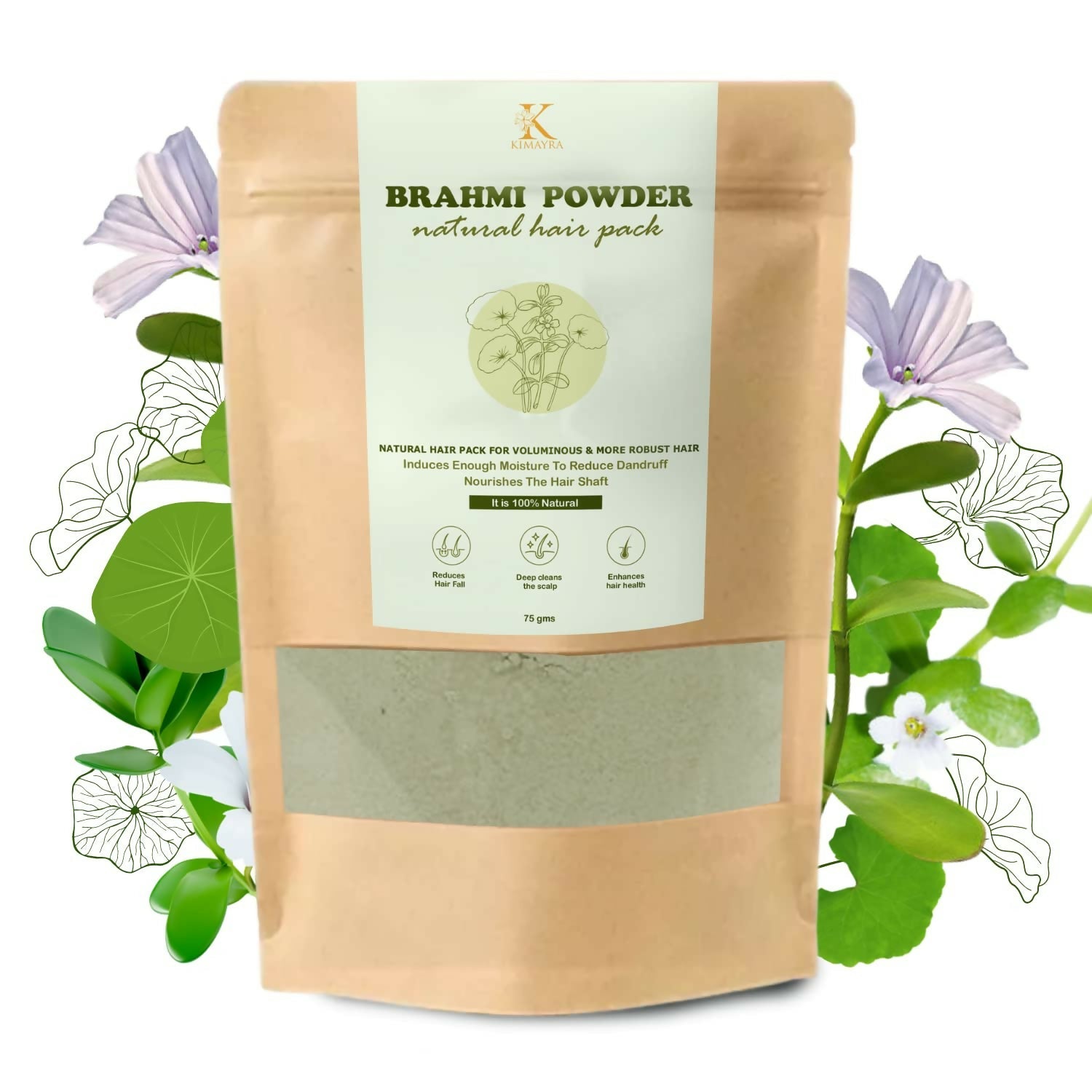 Kimayra Brahmi Powder For Hair Growth & Deep Cleans Scalp | Grocsy