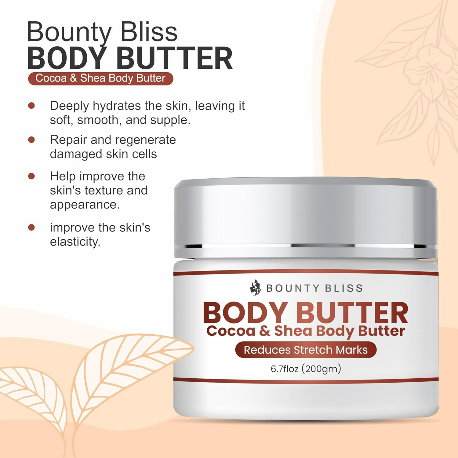 Bounty Bliss Cocoa & Shea Body Butter Stretch Mark Cream | Grocsy