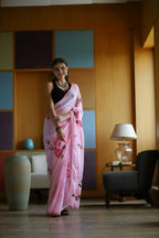 Vamsee Laxmi Pink Georgette Saree | Grocsy
