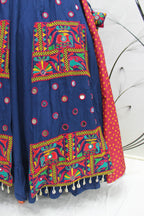 Blue Viscose Rayon Thread Embroidered Navratri Lehenga Choli with Dupatta - Raas | Grocsy