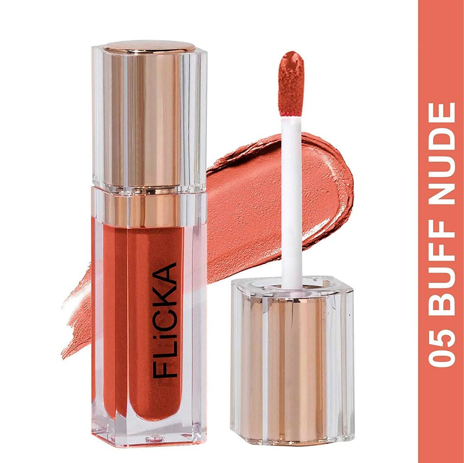 FLiCKA R U Ready Matte Finish liquid Lipstick Shade 05 Buff Nude | Grocsy
