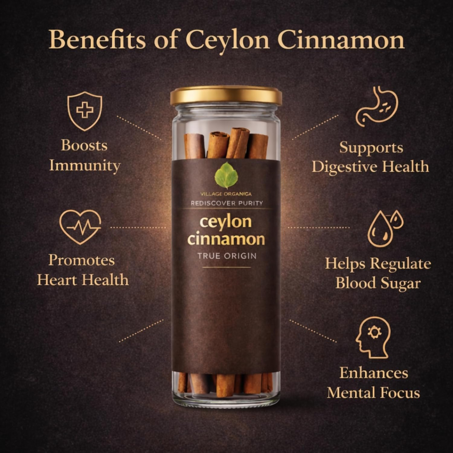 Village-Organica Ceylon Cinnamon Sticks | Grocsy