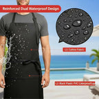 Horseyaart Professional Waterproof Apron For Kitchen/Chef-Black | Grocsy