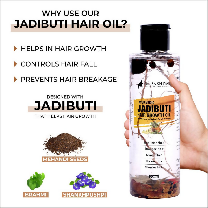 Dr.Sakhiya Ayurvedic Jadibuti Hair Growth Oil | Grocsy