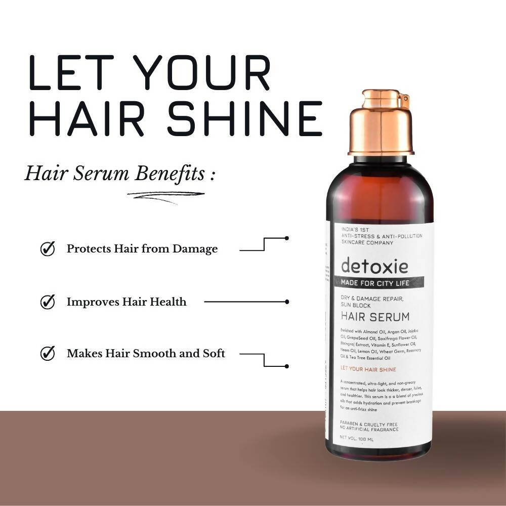 Detoxie Dry & Damage Repair Sun Block Hair Serum | Grocsy