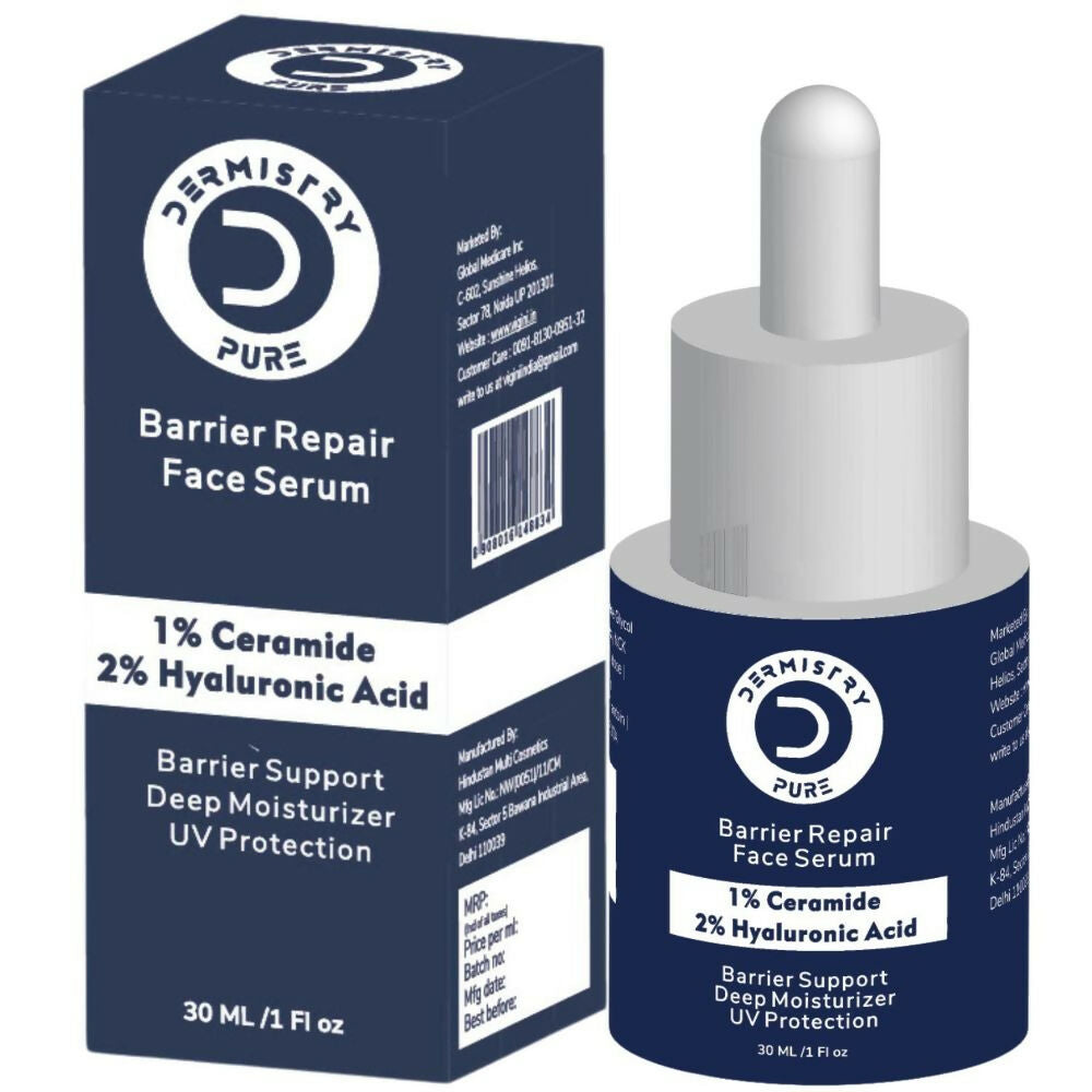 Dermistry Pure 1% Ceramide 2% Hyaluronic Acid Sensitive & Dry Skin Moisturizer Barrier Repair Serum | Grocsy