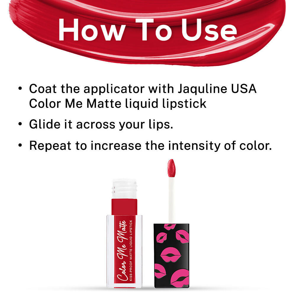 Jaquline USA Color Me Matte Liquid Lipstick - Crimson Red | Grocsy