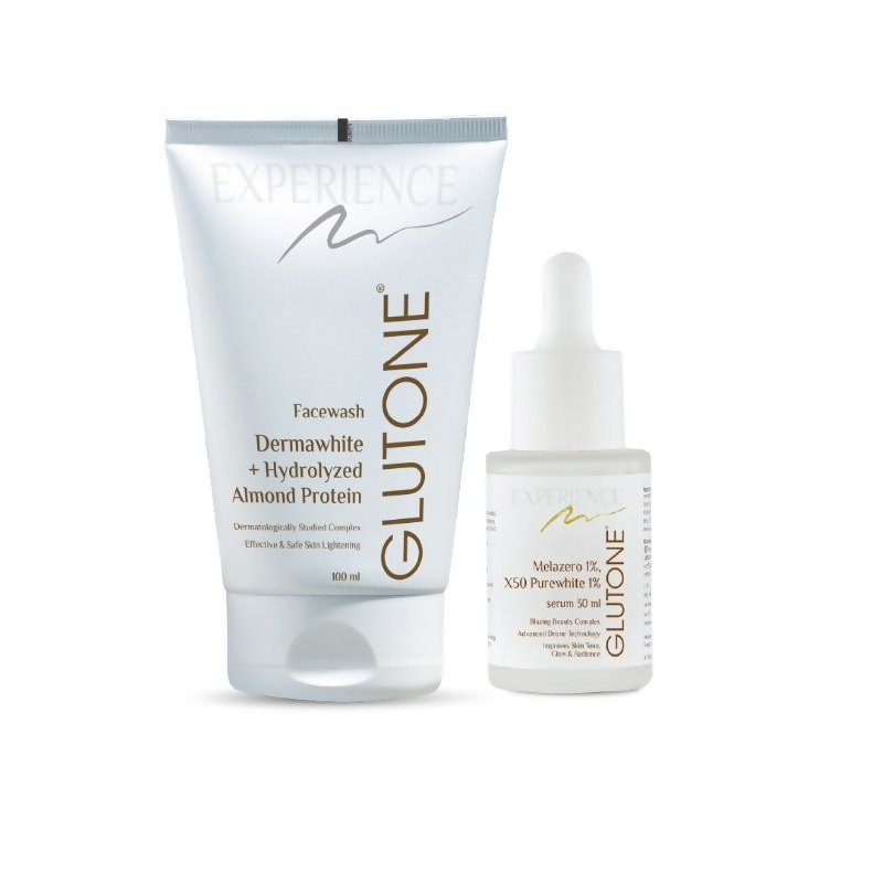 Glutone - Skin Brightening & Glowing - Facewash & Serum Combo | Grocsy