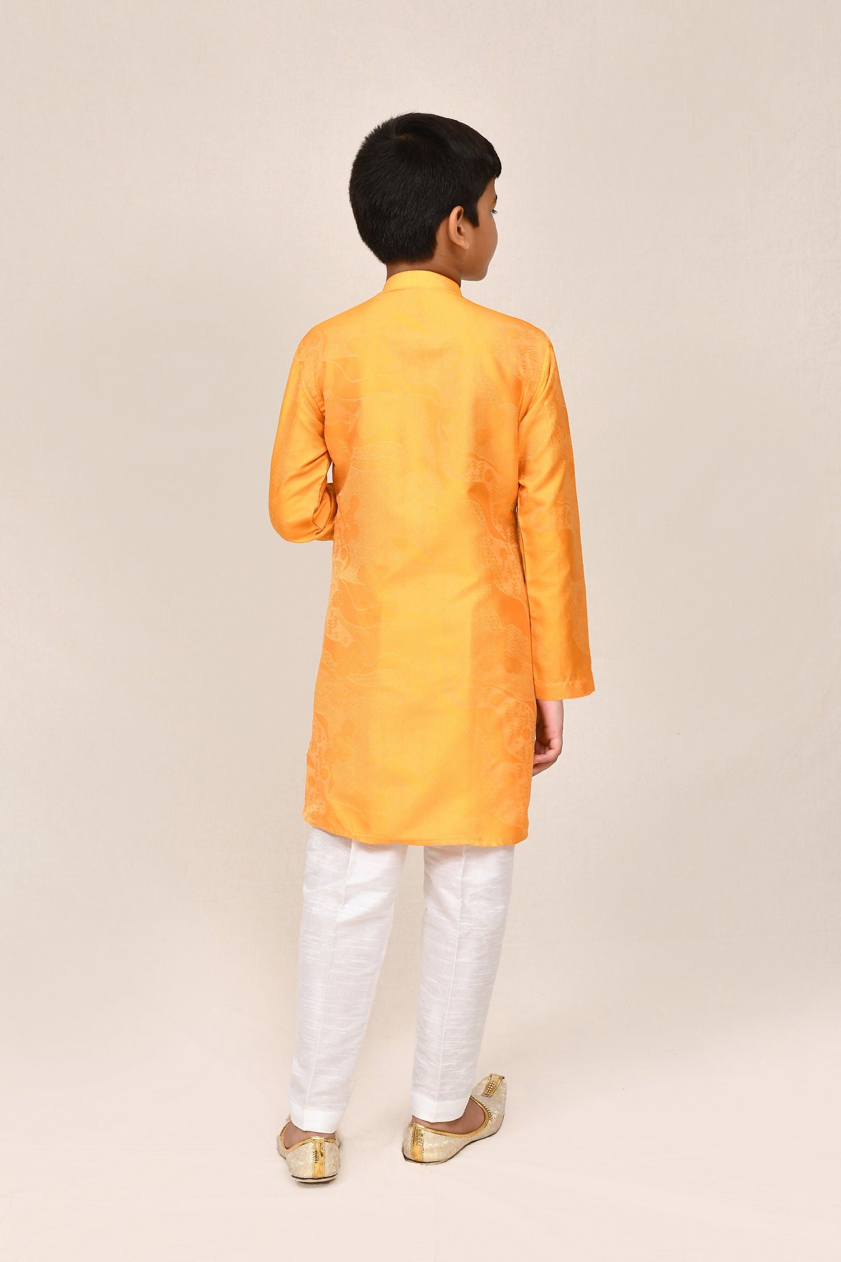 Joban Fashion Pure Silk Yellow Kurta With Straight Fit Pant | Grocsy