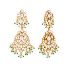 Nuyug 22K Gold Plated Chandbali Stone Drop Kundan Earrings | Grocsy