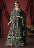 Stunning Black Front & Back Embroidered Trendy Anarkali Suit - Emponline | Grocsy
