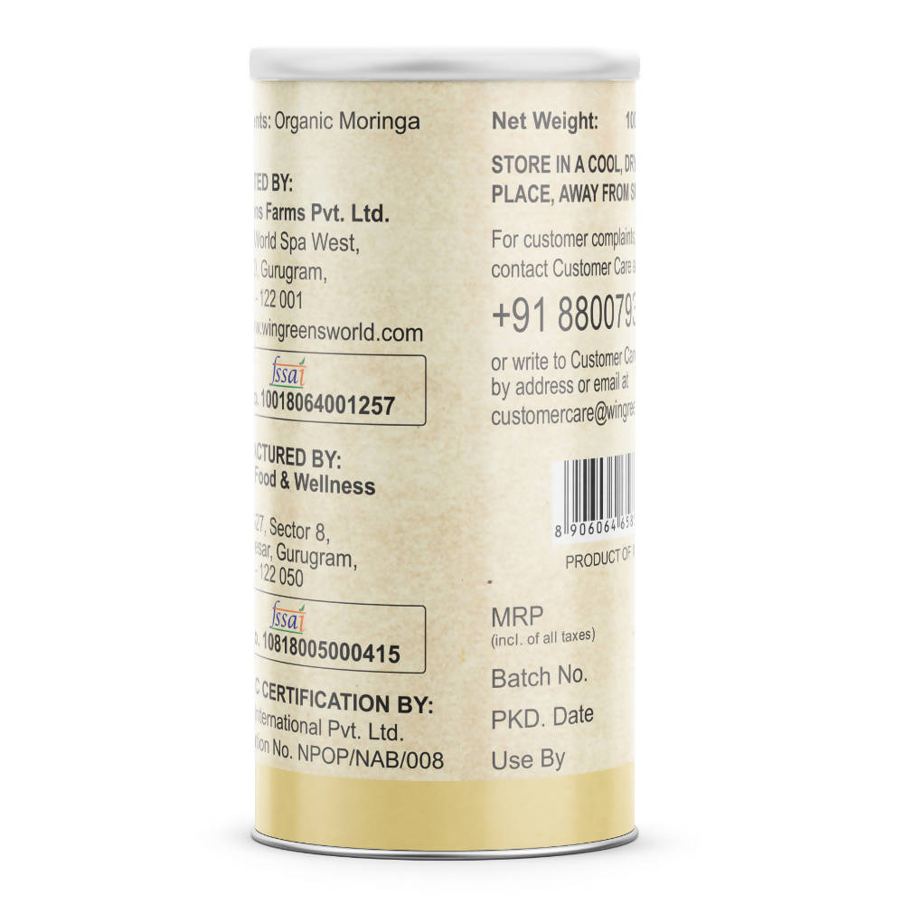 Wingreens Farms Organic Moringa Powder | Grocsy