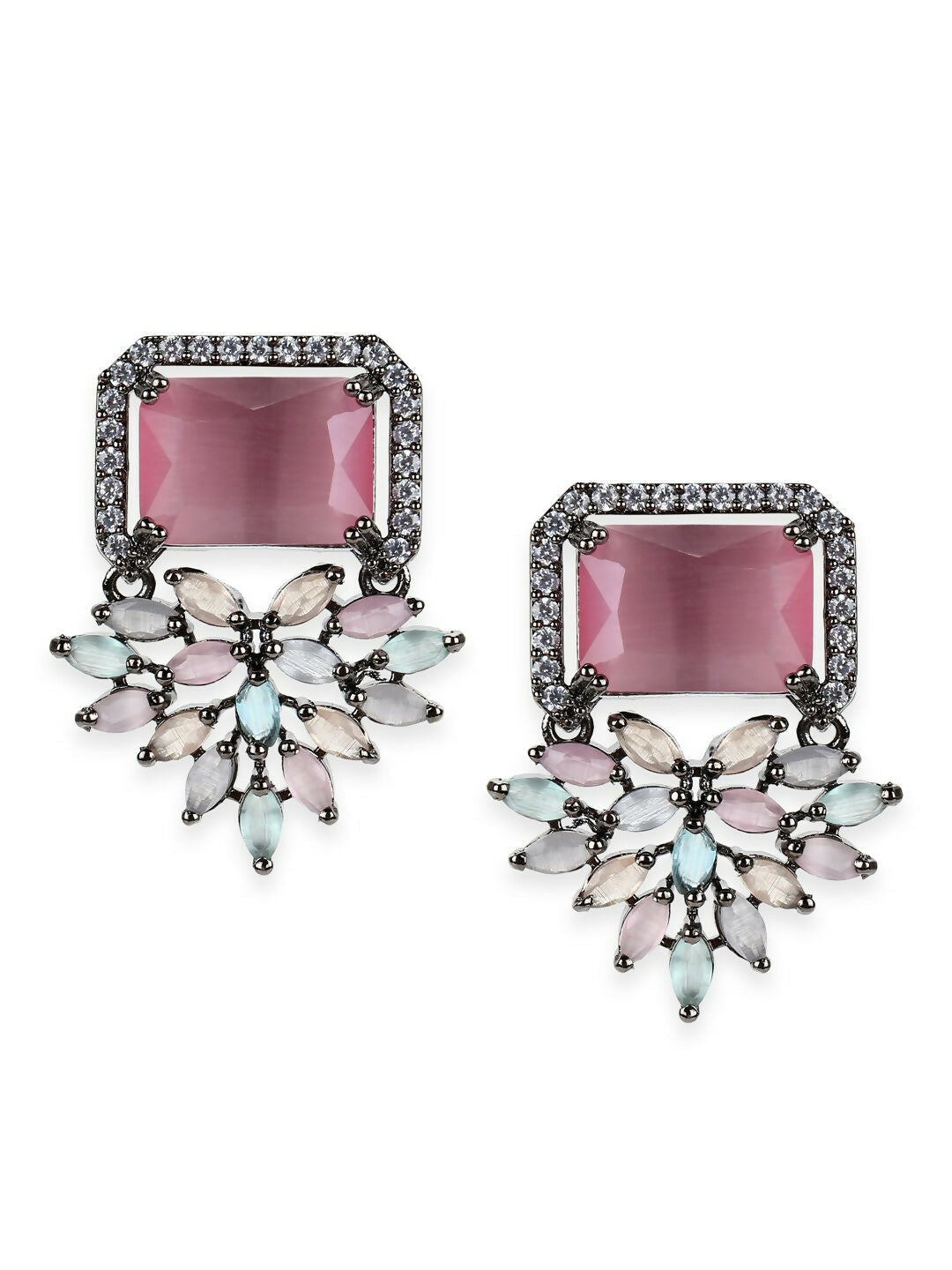 Blush Pink Stone Earrings- Ruby Raang | Grocsy