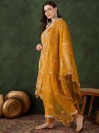 Sangria Embroidered Kurta & Trouser With Dupatta | Grocsy