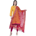 A R Silk Women's Gotta Patti Embroidery Orgenza Cotton Mehroon Dupattas and Chunnis | Grocsy