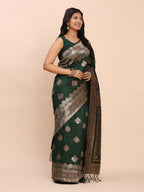 Shree Shyam Fashion Banarasi Silk Green Saree | Grocsy