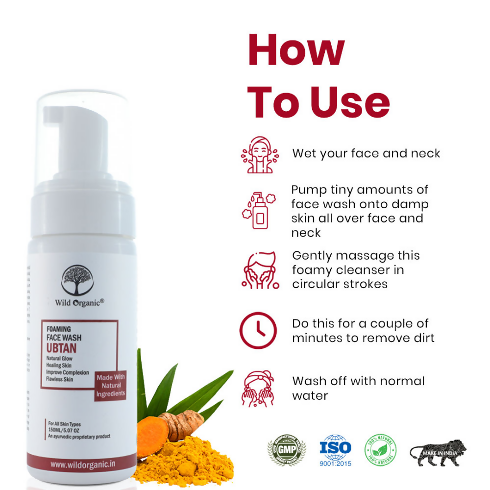 Wild Organic Foaming Face Wash Ubtan | Grocsy